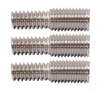 Zilimontt Lot de 3 vis à double extrémité en acier inoxydable de 7 mm à 6 mm, adaptateur réducteur de filetage 1/4-20 à 5/16-24 pour accessoires de cyclisme, lisse, sans bavure, résistant à