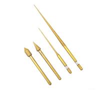Zilimontt Lot de 4 aiguilles de polissage émeri avec tige de 3 mm pour mini perceuse rotative, perçage, polissage du verre, jade et pierre, plaqué titane