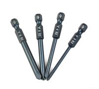 Zilimontt Lot de 4 embouts de tournevis, 65 mm de longueur, tige hexagonale de 6,35 mm, têtes de tournevis magnétiques de type Y Y3-Y6, en acier trempé pour tournevis électriques, perceuses manuelles