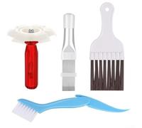 Zilimontt Lot de 4 peignes à ailettes en métal pour le nettoyage des bobines de condensateur - Brosse flexible multi-têtes compatible avec les unités AC, réfrigérateurs, évaporateurs