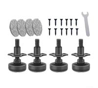 Zilimontt Lot de 4 pieds de nivellement réglables avec filetage 3/8-16 pour meubles, armoires, chaises, base en acier au carbone avec écrou en T, hauteur maximale de 22,8 mm