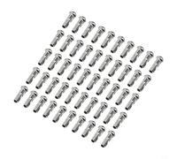 Zilimontt Lot de 50 écrous de rayon 14 G pour vélo de route et VTT - Alliage de cuivre, 14 × 5,85 mm, lot de 50 pièces (argent)