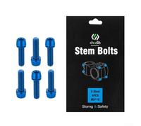 Zilimontt Lot de 6 boulons de tige de guidon M5 x 18 mm en acier inoxydable avec revêtement PVD avec joints élargis pour composants de cyclisme, (bleu)