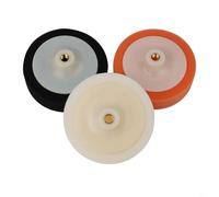 Zilimontt Lot de 6 éponges en mousse de 150 mm pour polissage de voiture et polissage pour filetage M14, motif doux, réutilisable pour une efficacité maximale, rouge orange (B)
