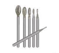 Zilimontt Lot de 6 forets à tige de 2,35 mm, tête de polissage pour verre de jade avec gamme de tailles de 0,8 à 6 mm, outils professionnels de manucure et pédicure pour la maison et le salon