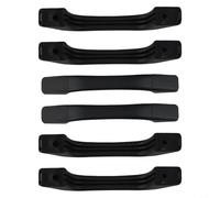 Zilimontt Lot de 6 poignées de porte avec cache-trou de 175 mm en plastique noir de rechange pour camping-car, remorque, camping-car, caravane, porte extérieure - Distance entre les trous de montage
