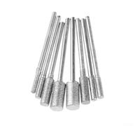 Zilimontt Lot de 8 forets de meulage diamant avec pointes cylindriques, tige de 2,35 mm, accessoires d'outils rotatifs pour jade, pierre, verre, céramique et alliage sculpture, coupe et
