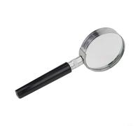 Zilimontt Loupe à main grossissante x 50 mm de diamètre, lentille en verre optique de 5,1 cm pour lecture et inspection rapprochée, design compact et léger avec F en métal