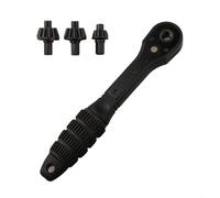 Zilimontt Mandrin de perceuse 316 mm avec poignée antidérapante magnétique interchangeable pour bricolage et travail Clé à cliquet avec tête remplaçable et 3 engrenages