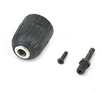 Zilimontt Mandrin de perceuse sans clé 0,8 à 10 mm, convertisseur adaptateur à changement rapide avec tige hexagonale de 6,35 mm, filetage 3/8-24UNF, construction en métal et plastique pour outils