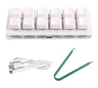 Zilimontt Mini clavier mécanique 12 touches USB programmables avec commutateurs remplaçables à chaud, design compact 130 x 55 mm, support macro multi-touches compatible avec (énergie blanche)