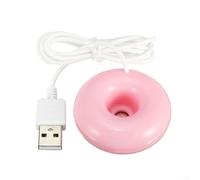 Zilimontt Mini humidificateur portable en forme de donut avec protection contre les coupures d'eau, alimenté par USB, pour la maison ou le bureau, hydratant et purifiant, ABS (rose)