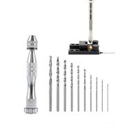 Zilimontt Mini perceuse manuelle avec 10 forets de 0,8 à 3 mm, outil en alliage d'aluminium pour bois, plastique, caoutchouc, fabrication de bijoux et modèles de bricolage