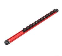Zilimontt Organiseur de douilles magnétique pivotant à 360° avec support de rail à clip de 6,35 mm, support en aluminium robuste et clips en nylon, rail à douilles de 41,6 cm pour 12-14 (6,35 mm)