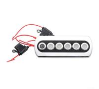 Zilimontt Panneau d'interrupteur à bouton-poussoir bleu 12 V 20 A 6 interrupteurs avec étanchéité IP66 et LED bleue pour camping-car, bateau, camion, caravane et applications marines