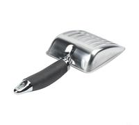 Zilimontt Pelle à cendres de cheminée creuse en fer robuste pour enlever et nettoyer efficacement les cendres, pelle résistante à la chaleur pour poêles à bois, foyers extérieurs, barbecue (argenté)