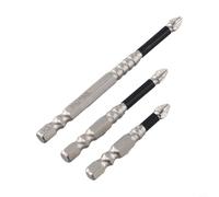 Zilimontt PH2 Lot de 3/4/5 embouts de tournevis magnétiques cruciformes en alliage d'acier antidérapant avec tige hexagonale de 6,35 mm, haute dureté HRC62, compatible avec tournevis, (A)