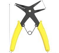 Zilimontt Pince à circlips internes et externes, mousqueton robuste pour anneaux de retenue de 10 à 40 mm, construction en acier à haute teneur en carbone avec design à double usage, jaune (en vrac)