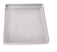 Zilimontt Plaque de cuisson carrée en aluminium 28 x 28 cm avec perforation pour la cuisson de gâteaux, pain et pizza. Matériau de 1,5 mm d'épaisseur pour une résistance à la déformation