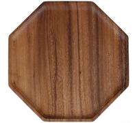 Zilimontt Plateau en bois de noyer naturel avec design asymétrique et bords lisses, conçu pour servir des collations, des fruits et du thé avec bord anti-déversement (O)