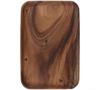 Zilimontt Plateau en bois de noyer naturel avec design asymétrique et bords lisses, conçu pour servir des collations, des fruits et du thé avec bord anti-déversement (J)