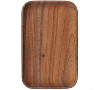 Zilimontt Plateau en bois de noyer naturel avec design asymétrique et bords lisses, conçu pour servir des collations, des fruits et du thé avec bord anti-déversement (H)