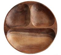 Zilimontt Plateau en bois de noyer naturel avec design asymétrique et bords lisses, conçu pour servir des collations, des fruits et du thé avec bord anti-déversement (S)