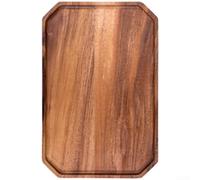 Zilimontt Plateau en bois de noyer naturel avec design asymétrique et bords lisses, conçu pour servir des collations, des fruits et du thé avec bord anti-déversement (P)