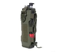 Zilimontt Pochette tactique Molle en nylon pour bouilloire de camping randonnée avec boucle de suspension et fond en maille, convient aux bouteilles de 500 à 800 ml, compatible avec les sacs à dos