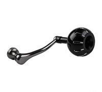 Zilimontt Poignée de moulinet de pêche à bras unique pour moulinets Stella, Twin Power, Stradic, Ultegra et Sahara - Bras à bascule à visser en alliage d'aluminium avec carbone (noir argent)