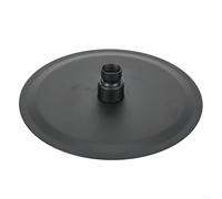Zilimontt Pommeau de douche rond de 20,3 cm en acier 304 noir mat avec valve en laiton - Design en acier inoxydable avec technologie Air Booster Plus Ultrathin