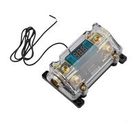 Zilimontt Porte-fusible en ligne 300 A avec affichage numérique LED pour systèmes audio de voiture - Compatible avec câble 0/2/4 AWG, boîtier, 10,8 x 7,1 x 4 cm