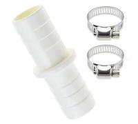 Zilimontt Raccord de tuyau de vidange pour machine à laver et lave-vaisselle avec 2 colliers de serrage en acier inoxydable, longueur 65 mm, diamètre extérieur 21 mm, rallonge de tuyau d'évacuation en