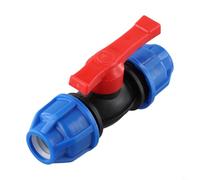 Zilimontt Robinet à boisseau sphérique en polyéthylène 20 mm, 25 mm, 32 mm, raccord de compression pour tuyaux en PE PVC PPR, connecteur anti-fuite en plastique de qualité pour irrigation de jardin