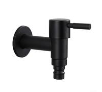 Zilimontt Robinet de jardin mural en acier inoxydable à long manche pour cuisine et salle de bain avec finition noire (S)