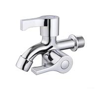 Zilimontt Robinet mural multifonctionnel à trou de zinc avec double sortie et support de cuisine en alliage simple finition chromée pour salle de bain ou machine de plomberie (A)