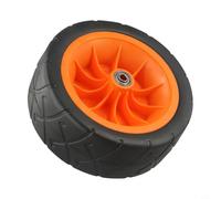 Zilimontt Roue de rechange d'extérieur de 20,3 cm avec roulements pour chariot pliable tout terrain, pneu en polyuréthane robuste pour camping, randonnée, jardin ou plage, facile (orange)