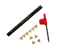 Zilimontt S10K-STFCR11 Ensemble de barres d'alésage pour porte-outils de tournage interne avec inserts en carbure TCMT110204, acier au carbone, main droite, angle de lame 91°, tige carrée de 10 x 6 mm
