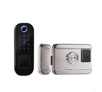 Zilimontt Serrure de porte avec empreinte digitale, mot de passe, carte et entrée de clé pour la sécurité de la maison, compatible avec application pour contrôle d'accès à distance et gestion des