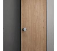 Zilimontt Serrure de porte latérale simple en alliage de zinc avec trou de clé pour porte intérieure de chambre et de salle de bain, 35 à 50 mm d'épaisseur, design dissimulé en noir ou gris (gris)