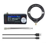 Zilimontt SI4732 Récepteur radio numérique FM AM LSB USB pleine bande avec écran IPS de 4,8 cm, mini radio de poche, avec antenne en boucle portable, batterie 800 mAh (noir)