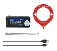 Zilimontt SI4732 Récepteur radio numérique FM AM LSB USB pleine bande avec écran IPS de 4,8 cm, mini radio de poche, avec antenne en boucle portable, batterie 800 mAh (rouge)