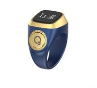 Zilimontt Smart Tasbih Tally Counter Ring pour musulmans Zikr Digital Tasbeeh Compteur numérique étanche et rappel de vibration (20 mm, bleu)