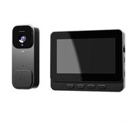 Zilimontt Sonnette vidéo intelligente avec écran de 4,3", interphone sans fil, caméra HD, conversation bidirectionnelle, moniteur de porte sans fil, longue durée de vie, installation facile, pas de
