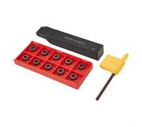 Zilimontt SRAPR1616H10 pour porte-outil de tournage externe CNC 16 mm en alliage d'acier avec 10 inserts ronds en carbure RPMW1003MO et clé pour tour de métal de précision