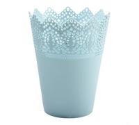Zilimontt Support creux en plastique pour pot de fleurs percé en forme de couronne avec 14 cm de hauteur et 11 cm de diamètre supérieur pour la maison, le jardin, l'entretien des plantes (bleu)