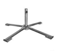 Zilimontt Support de base pliable pour parasol d'extérieur avec support à trois ou quatre pieds, réglable pour parasols de 2,2 à 3,2 m avec vis de verrouillage, plastique stable et acier (quatre pieds