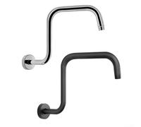 Zilimontt Support de douche en acier inoxydable de 33 cm avec finition chromée et bride de fixation au plafond pour pommeau de douche à effet pluie, montage mural, format standard (argenté)