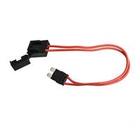 Zilimontt Support de fusible pour robinet de voiture 16 AWG 230 mm, adaptateur d'extension électrique automobile avec basse tension 32 V 20 A, cartouche à vitesse moyenne, connecteur pour ajouter