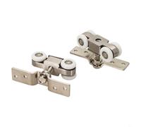 Zilimontt Système de rail de porte coulissante en acier inoxydable, rail de suspension silencieux et lisse avec guide de porte en verre pour pousser et tirer les portes pliantes en bois massif ou de